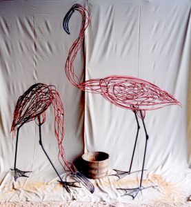Flamingos  - larger -  7 feet 4 inches high.