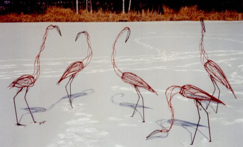 Flamingos -  4 feet 6 inches high.