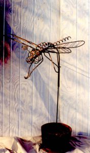 Dragonfly on a Stand -  35 inches wide, 32 inches high, and 33 inches long  - stand can be 8 feet high.